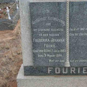 FOURIE Frederika Johanna nee VAN BLERK 1883-1944