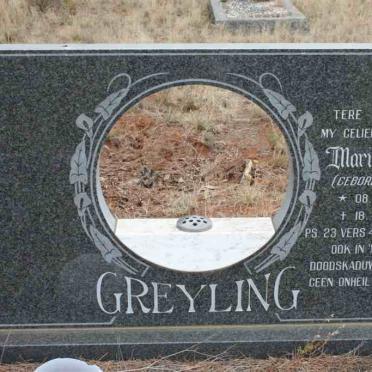 GREYLING Maria E.S.M. nee BOOYSEN 1942-1989