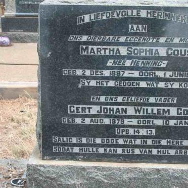 GOUS Gert Johan Willem 1879-1954 &amp; Martha Sophia HENNING 1887-1936