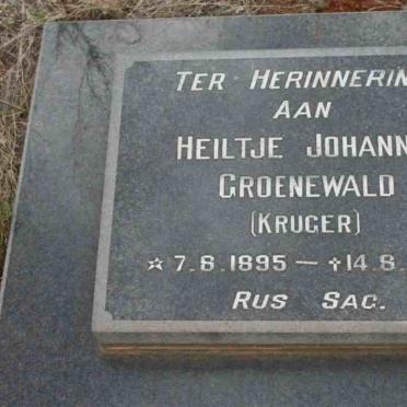 GROENEWALD Heiltje Johanna  nee KRUGER 1895-1976