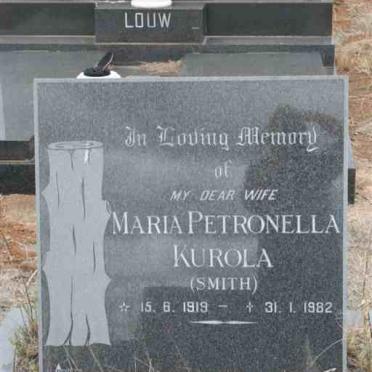 KUROLA Maria Petronella nee SMITH 1919-1982