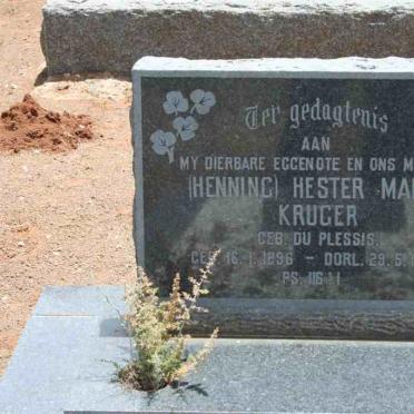 KRUGER Hester Maria nee DU PLESSIS 1896-1970 :: KRUGER Pietie 1924-1985