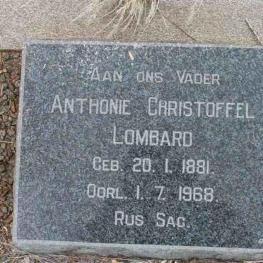LOMBARD Anthonie Christoffel 1881-1968