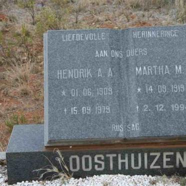 OOSTHUIZEN Hendrik A.A. 1909-1979 &amp; Martha M. 1919-1994