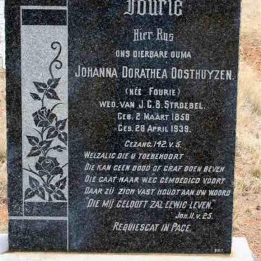 OOSTHUYZEN Johanna Dorathea previously STROEBEL nee FOURIE 1850-1939