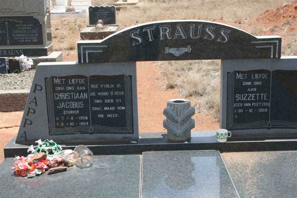 STRAUSS Christiaan Jacobus 1956-1994 & Suzzette VAN PLETZEN 1959-