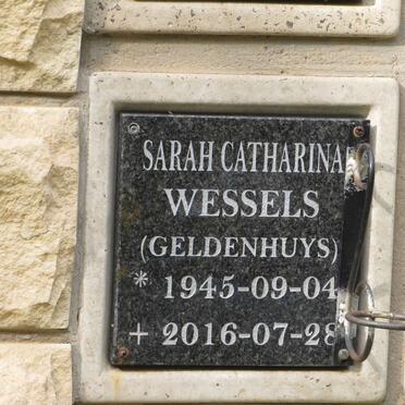 WESSELS Sarah Catharina nee GELDENHUYS 1945-2016