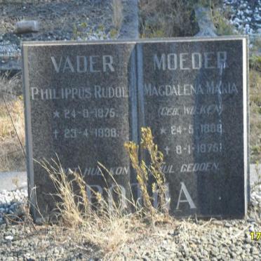 BOTHA Philippus Rudolph 1875-1938 &amp; Magdalena Maria WILKEN 1888-1975