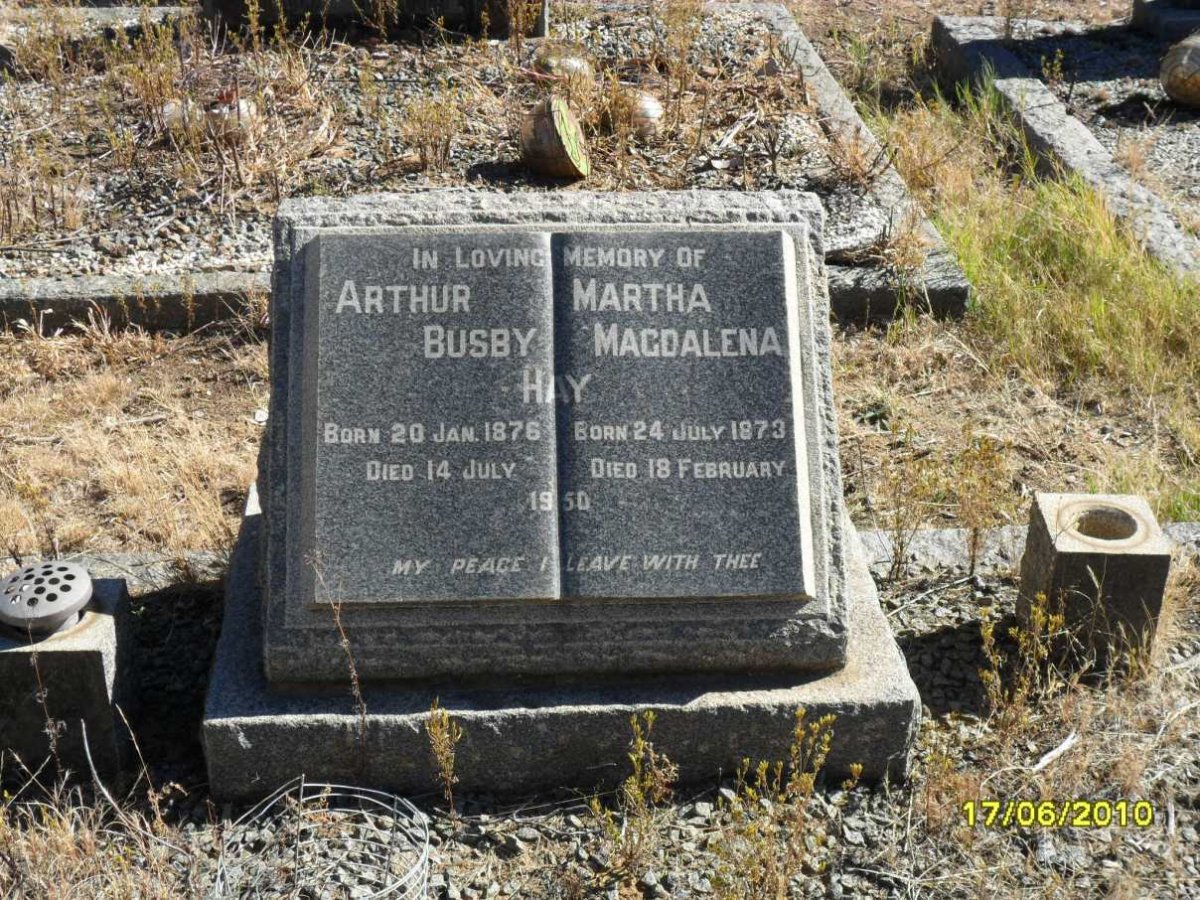 HAY Arthur Busby 1876-1950 & Martha Magdalena 1873-1950
