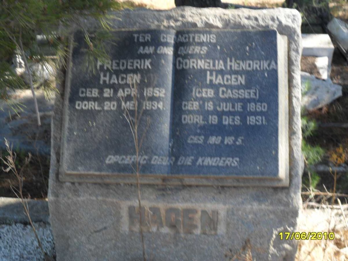 HAGEN Frederik 1852-1934 & Cornelia Hendrika CASSEE 1850-1931