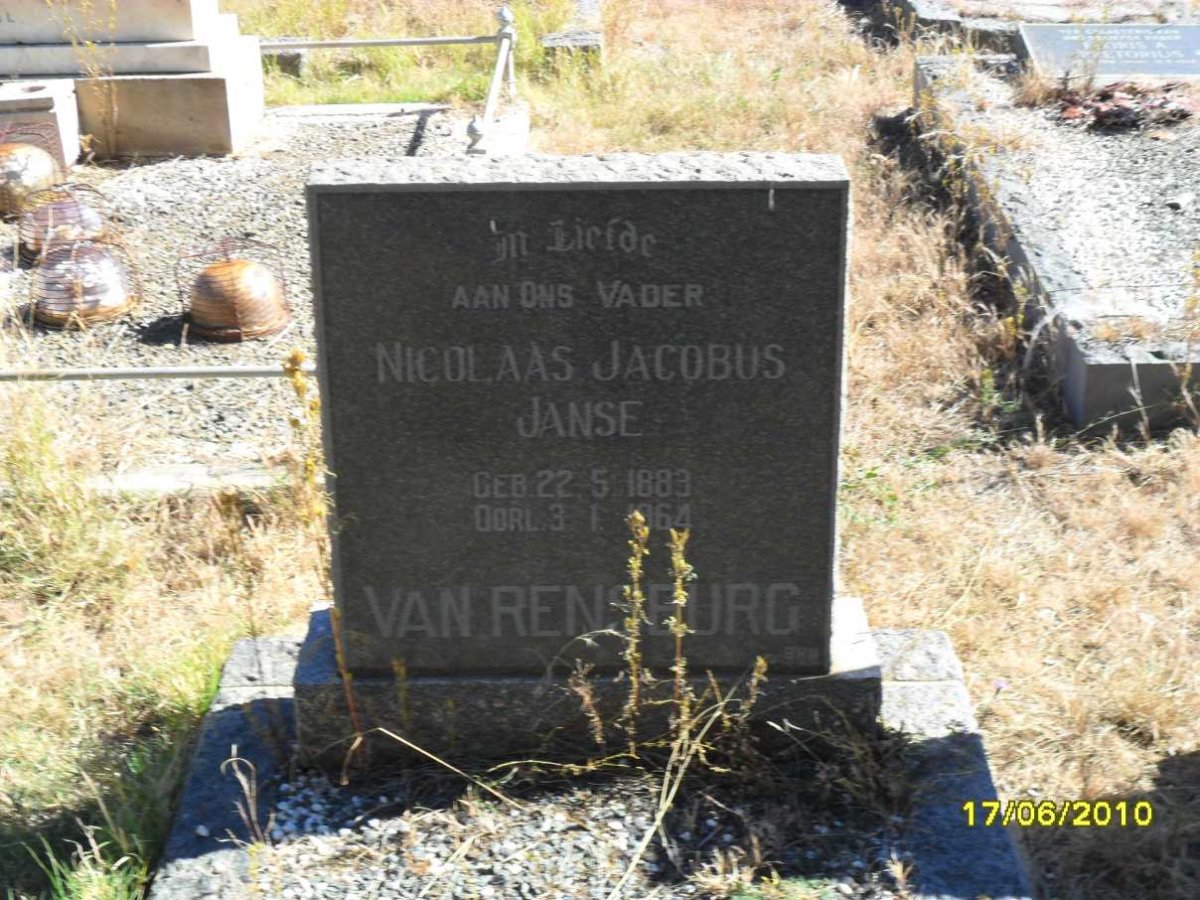 RENSBURG Nicolaas Jacobus, Janse van 1883-1964