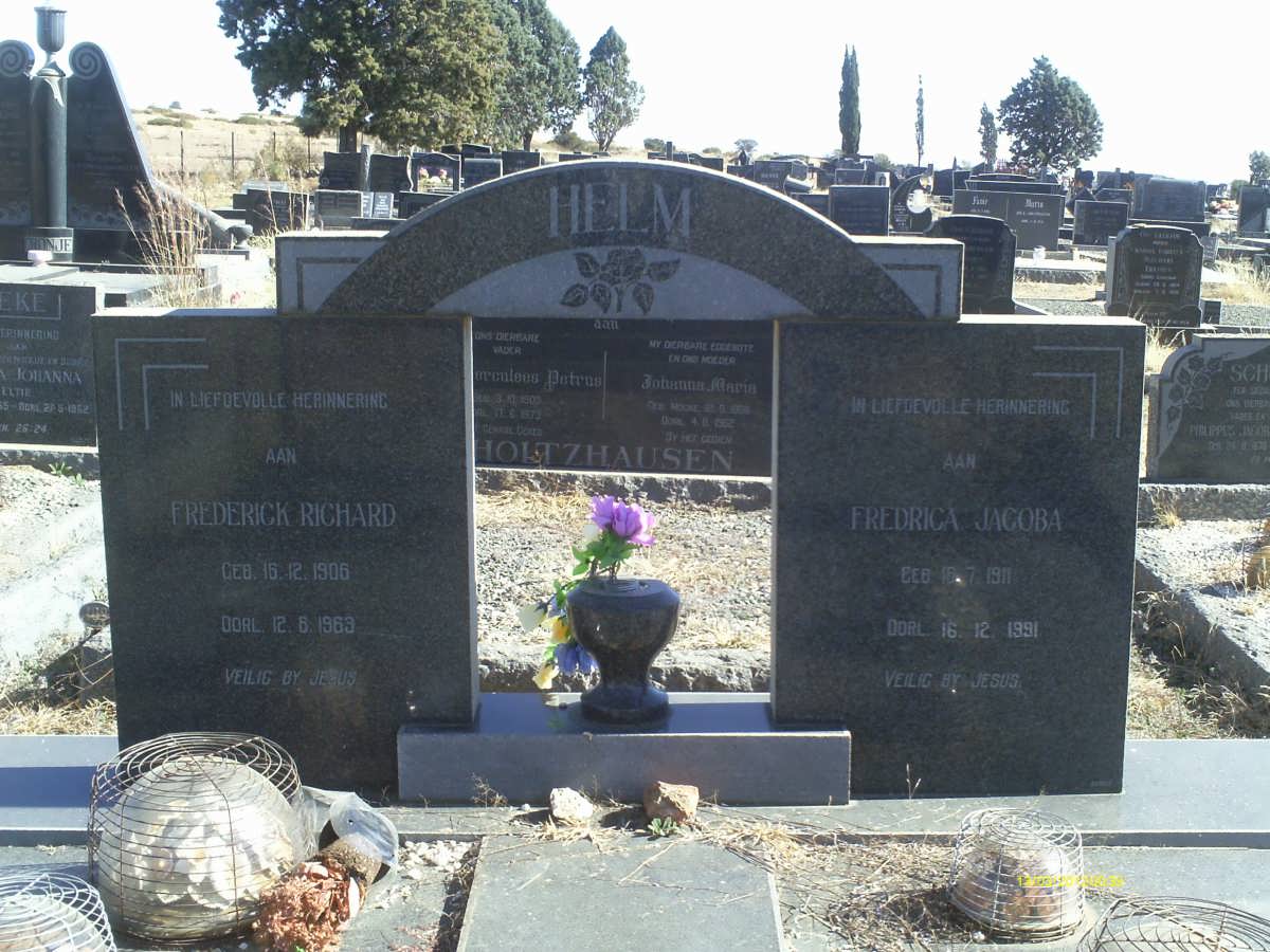 HELM Frederick Richard 1906-1963 & Fredrica Jacoba 1911-1991
