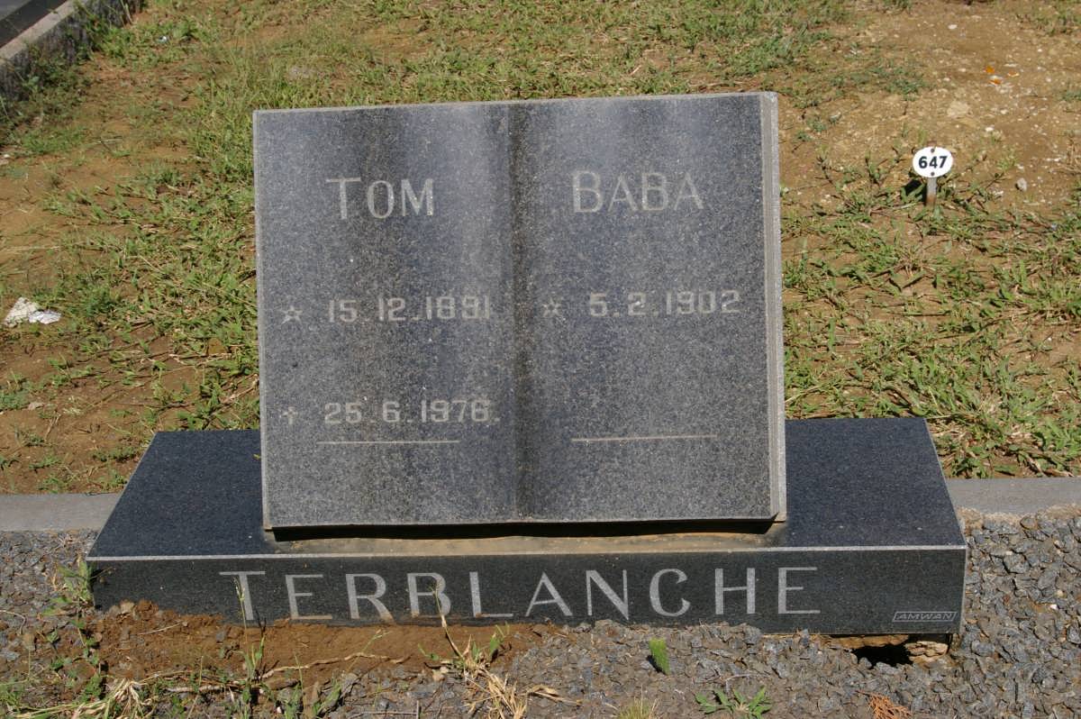 TERBLANCHE Tom 1891-1976 &amp; Baba 1902-