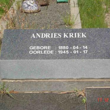 KRIEK Andries 1880-1945