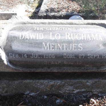 MEINTJES Dawid Lo Ruchama 1906-1956