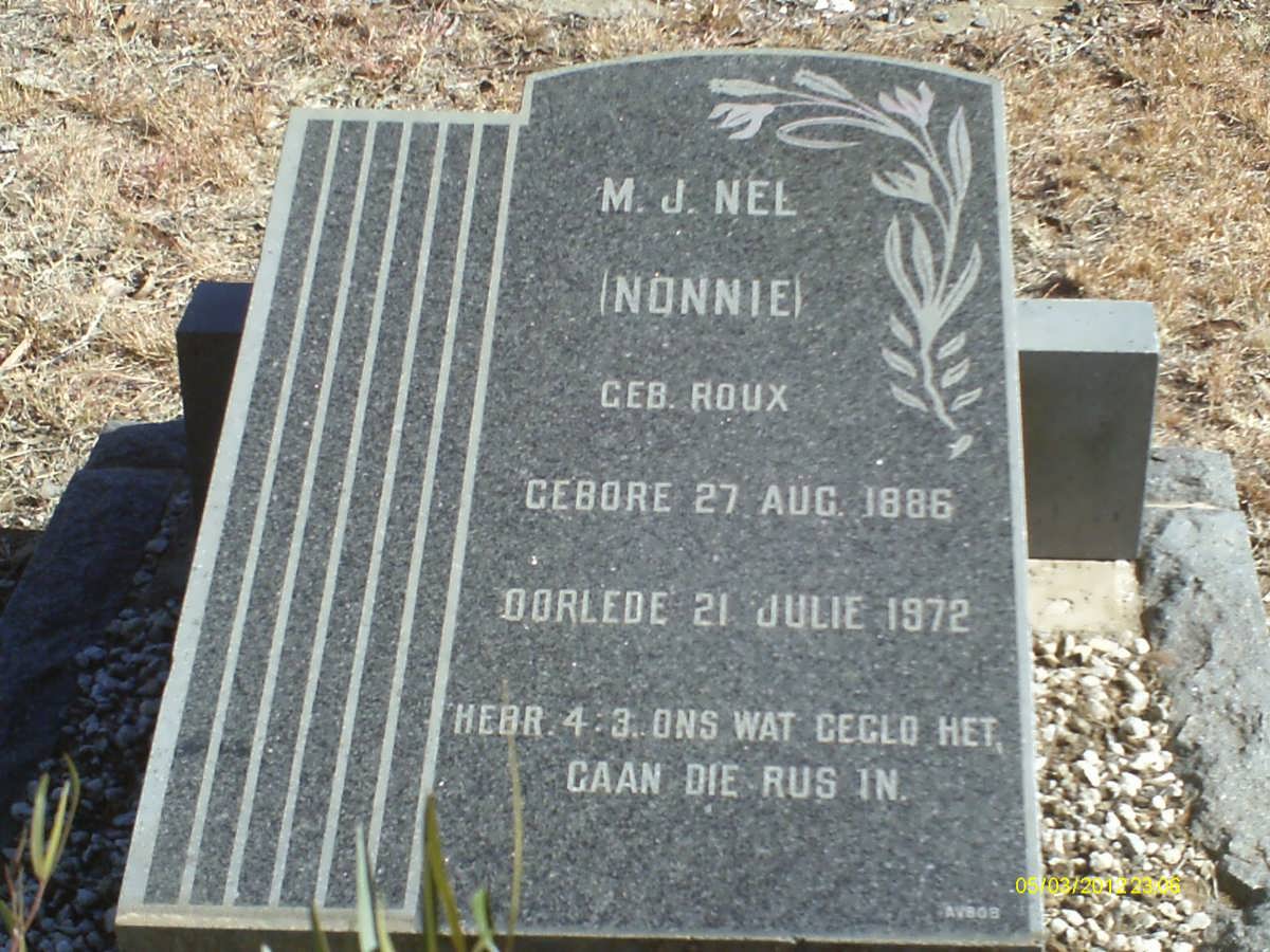 NEL M.J. nee ROUX 1886-1972