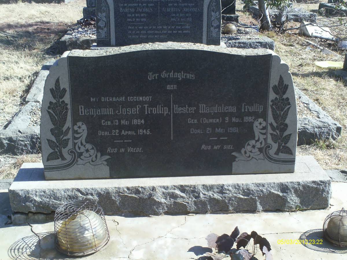 TROLLIP Benjamin Josef 1894-1945 & Hester Magdalena OLIVIER 1882-1961