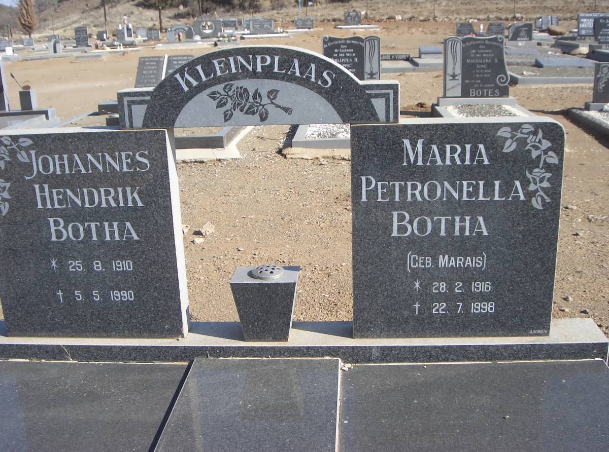 BOTHA Johannes Hendrik 1910-1990 & Maria Petronella MARAIS 1916-1998