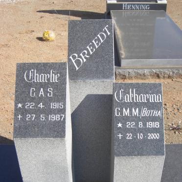 BREEDT C.A.S. 1915-1987 &amp; C.M.M. BOTHA 1918-2000