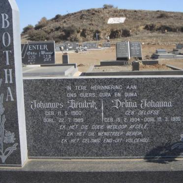 BOTHA Johannes Hendrik 1900-1989 &amp; Delina Johanna OELOFSE 1904-1995