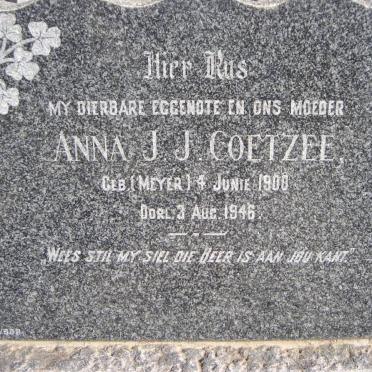 COETZEE Anna J.J. nee MEYER 1900-1946