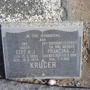 KRUGER Gert H.J. 1898-1979 &amp; Francina J. BISSCHOFF 1896-1968