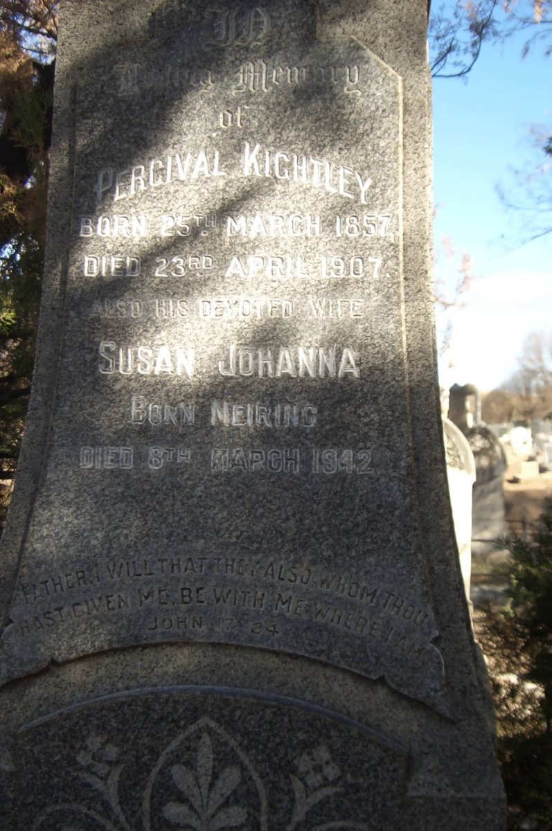 KIGHTLEY Percival 1857-1907 & Susanna Johanna MEIRING -1942