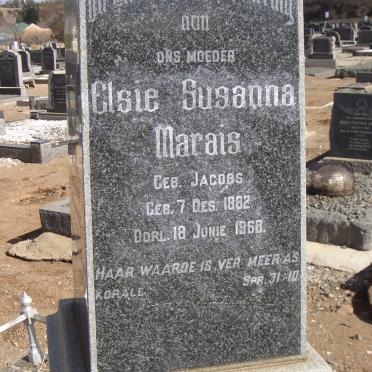 MARAIS Elsie Susanna nee JACOBS 1882-1968