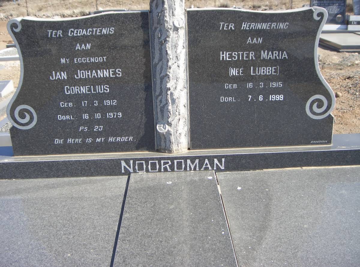 NOORDMAN Jan Johannes Cornelius 1912-1979 & Hester Maria LUBBE 1915-1999