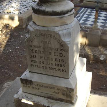 PLESSIS Hennie I.D., du 1895-1916