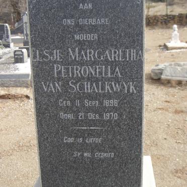 SCHALKWYK Elsje Margaretha Petronella, van 1896-1970