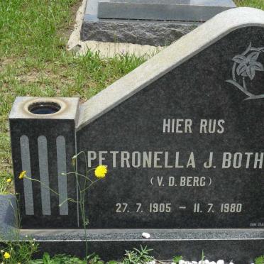 BOTHA Petronella J. nee V.D. BERG 1905-1980