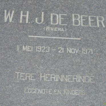 BEER W.H.J., de 1923-1971