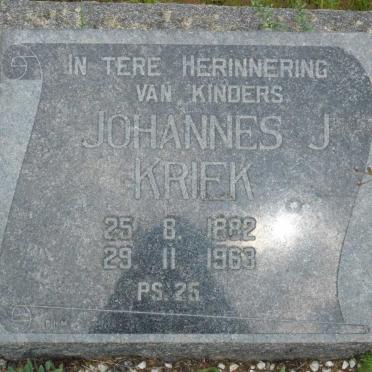 KRIEK Johannes J. 1882-1963 &amp; Hester C.N.M. 1896-1960