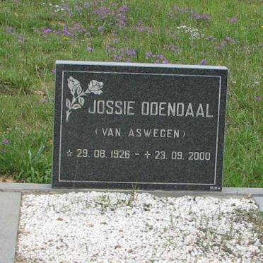 ODENDAAL Jossie nee VAN ASWEGEN 1926-2000