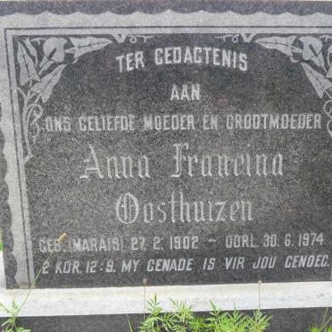OOSTHUIZEN Anna Francina nee MARAIS 1902-1974