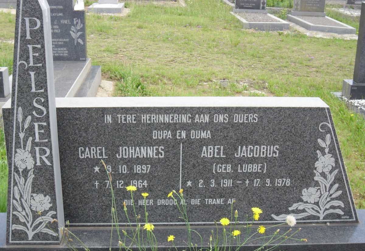 PELSER Carel Johannes 1897-1964 &amp; Abel Jacobus LUBBE 1911-1978