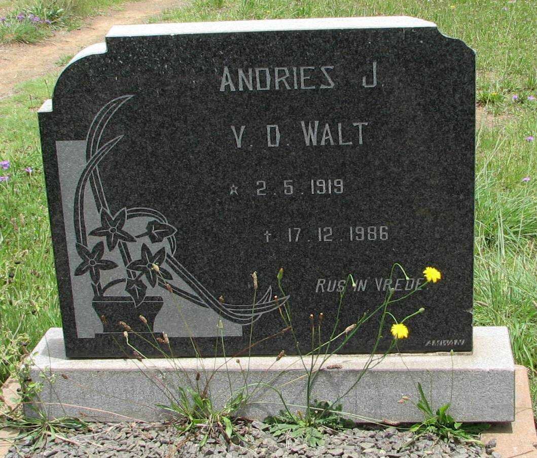 WALT Andries J, v.d. 1919-1986
