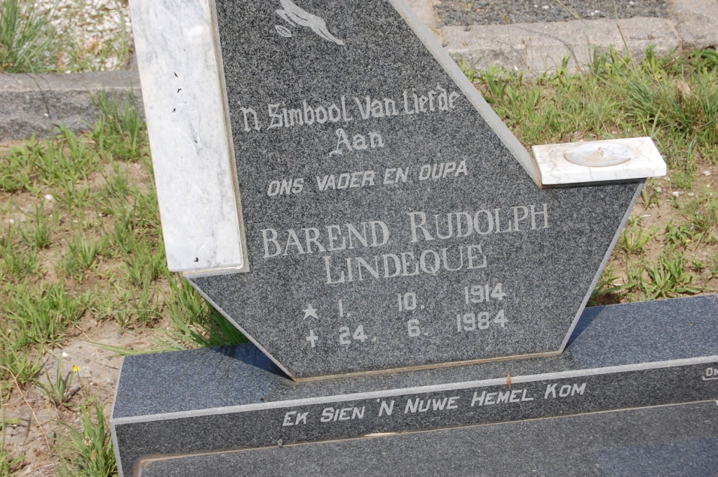 LINDEQUE Barend Rudolph 1914-1984