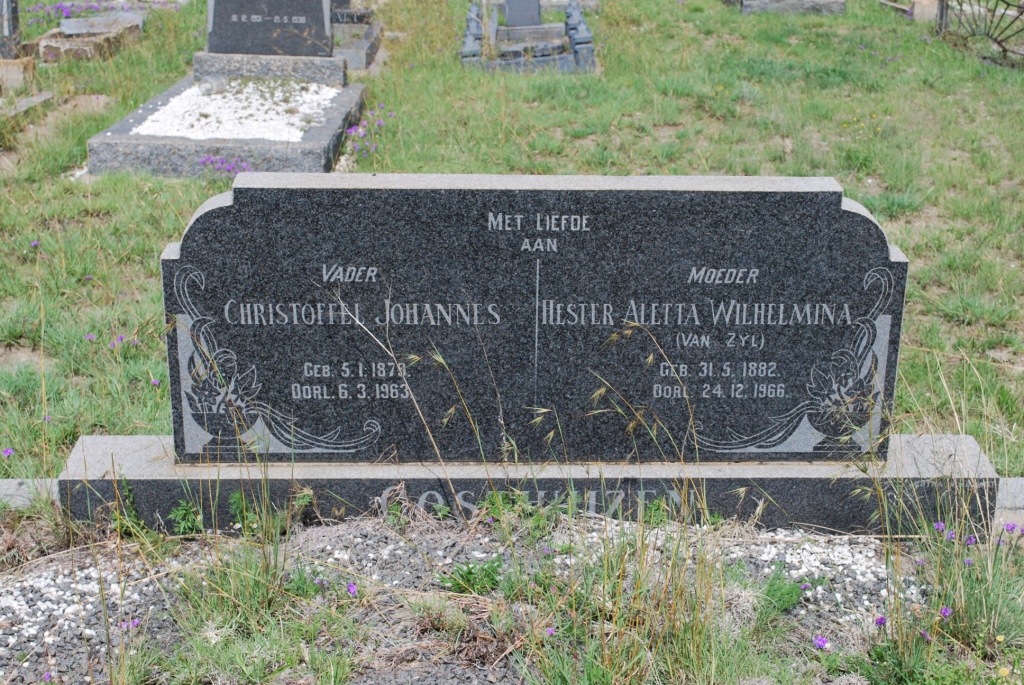 OOSTHUIZEN Christoffel Johannes 1879-1963 &amp; Hester Aletta Wilhelmina VAN ZYL 1882-1966