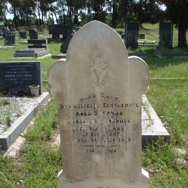 RENSBURG Anna Susanna, Janse van nee VAN BERKEL 1887-1919 :: RENSBURG Anna Susanna, Janse van 1917-1917