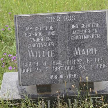 CILLIERS Willie 1914-1987 & Marie 1915-1996