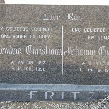 FRITZ Hendrik Christiaan 1913-1992 &amp; Johanna Catharina 1918-1995