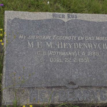 HEYDENRYCH M.E.M.  nee ROTHMANN 1888-1951