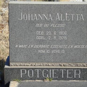 POTGIETER Johanna Aletta DU PLESSIS 1906-1975