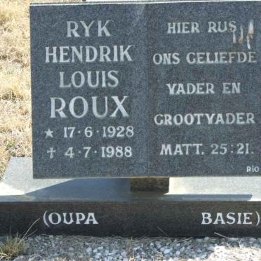 ROUX Ryk Hendrik Louis 1928-1988