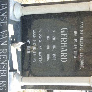 RENSBURG Gerhard, Janse van 1935-1994