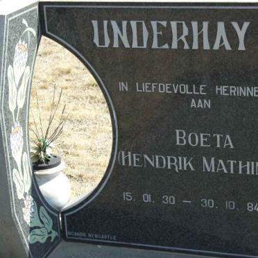 UNDERHAY Hendrik Mathinus 1930-1984
