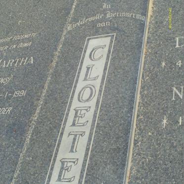 CLOETE David Jacobus 1928-2010&amp; Anna Martha BOOYENS 1933-1991 :: CLOETE Nantes 1957-2013