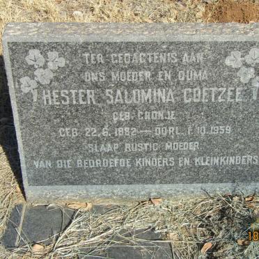 COETZEE Hester Salomina nee CRONJE 1882-1959